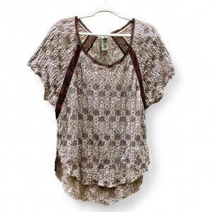 Free People Brown Stretchy Blouse
